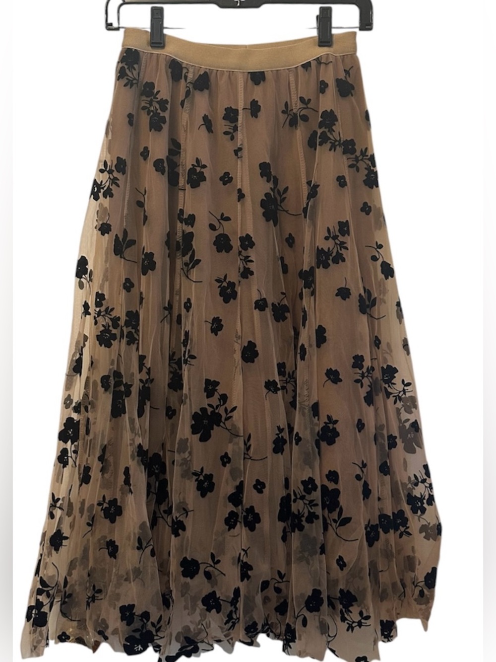 Chicwish 3D Floral Mesh Maxi A-Line Skirt